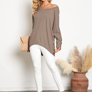Zanzea Sweater -Long Sleeve-Tan/Brown